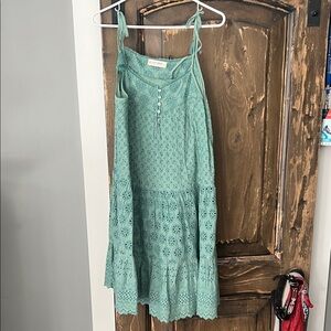 Lucky Brand Teal Eyelet Dress